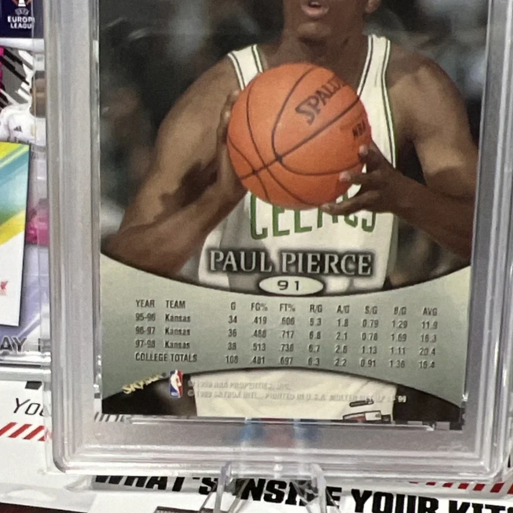 SkyBox 1998-99 Molten Metal Metal Smiths Rookie Paul Pierce #91 PSA 8 Celtics
